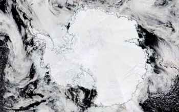 Satellite view of Antarctica